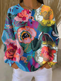 Ida | Colorful Large Flower Pattern Sweater