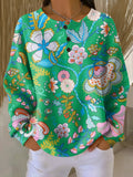 Elina | Colorful Ethnic Floral Pattern Sweater