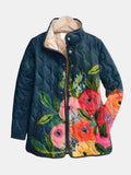 Amaya | Quilted Jacket with Retro Floral Print