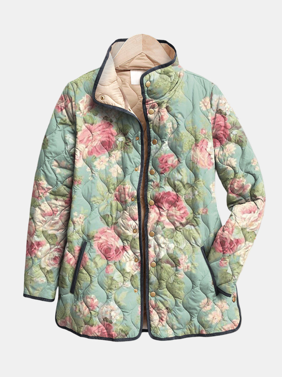 Carys | Quilted Jacket with Vintage Floral Print