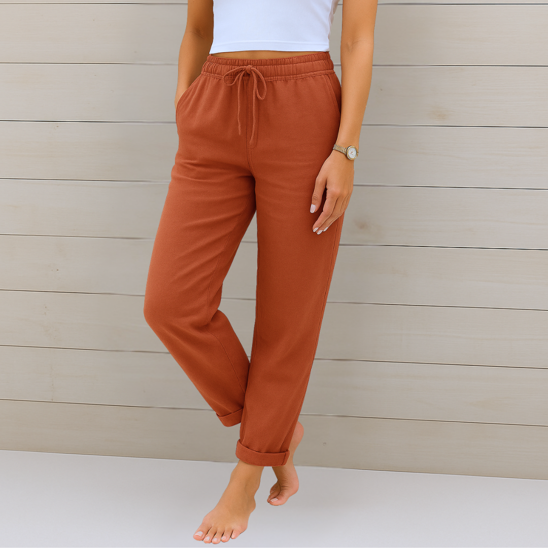 Allison – Luxury Cotton-Linen Tailored Pants