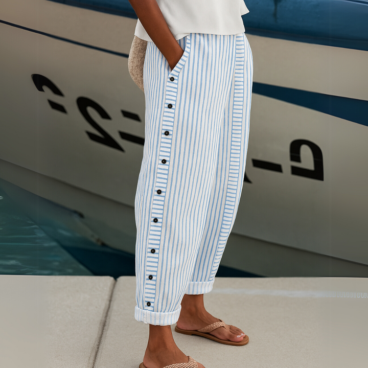 Vienne – Striped Button Pants
