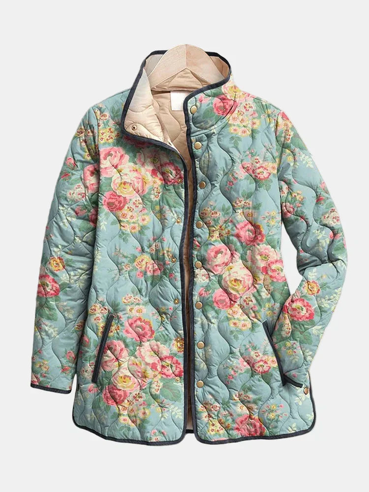 Elara | Quilted Jacket with Floral Pattern