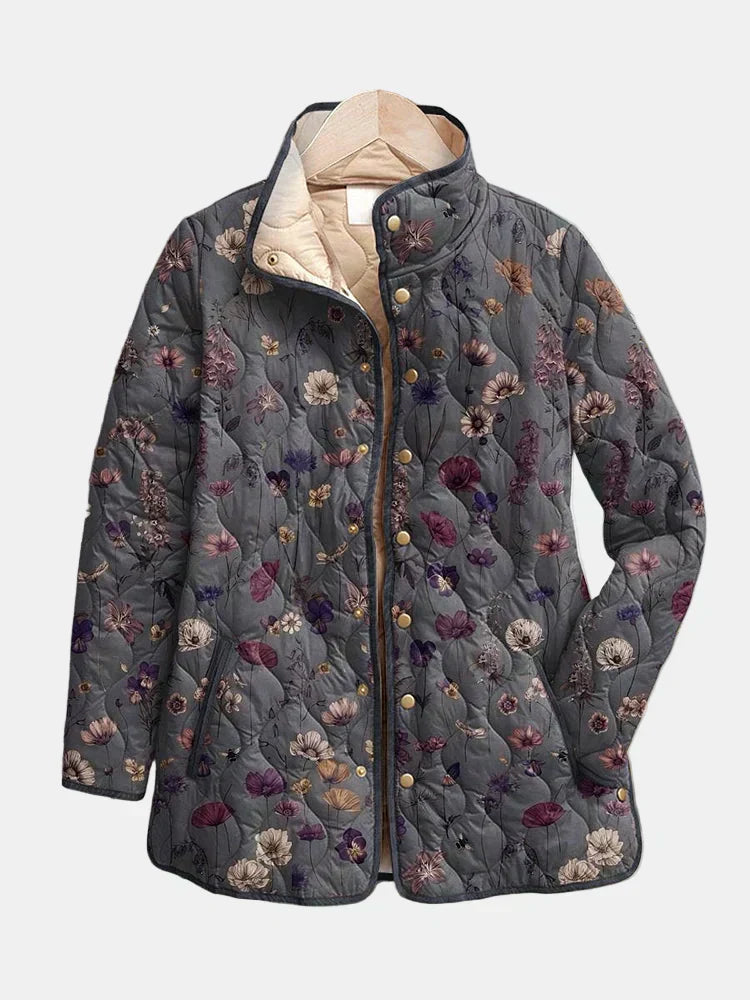 Niva | Quilted Jacket with Vintage Floral Print