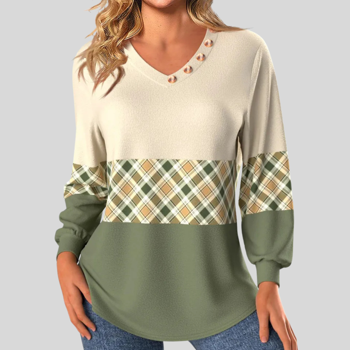 Annelie | Sweater with Checkered Pattern