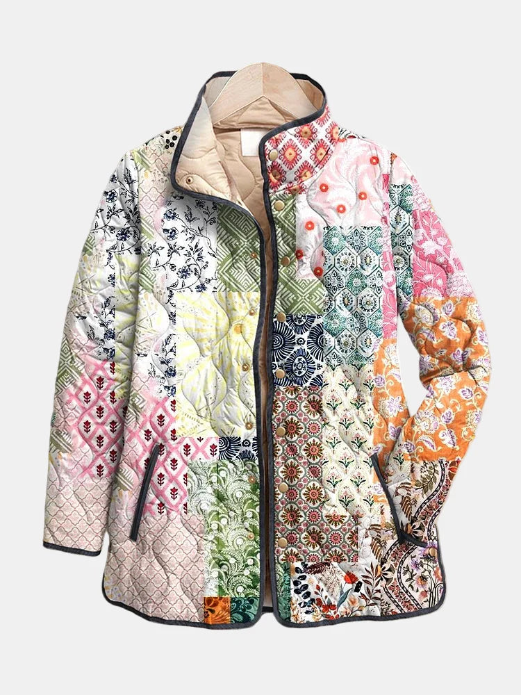 Suri | Casual Quilted Jacket with Floral Print