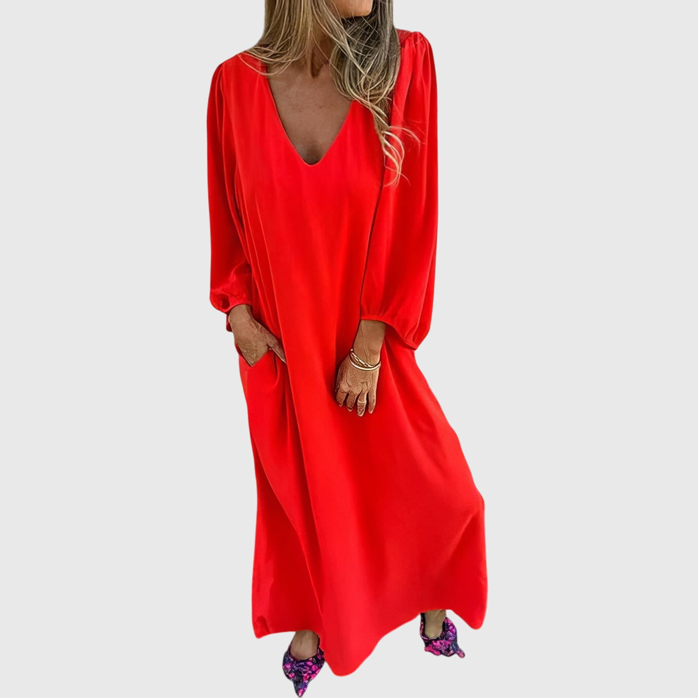 Carol™ - Long Boho Chic Dress with Pockets