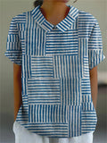 Amelia | Striped Shirt with Patches