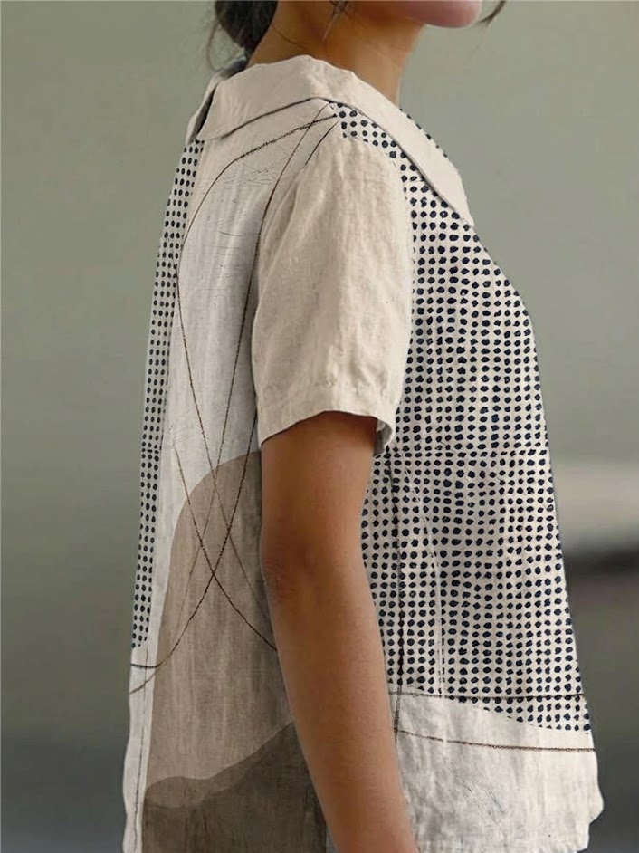 Lana | Abstract Patterned Shirt with Dots and Lines