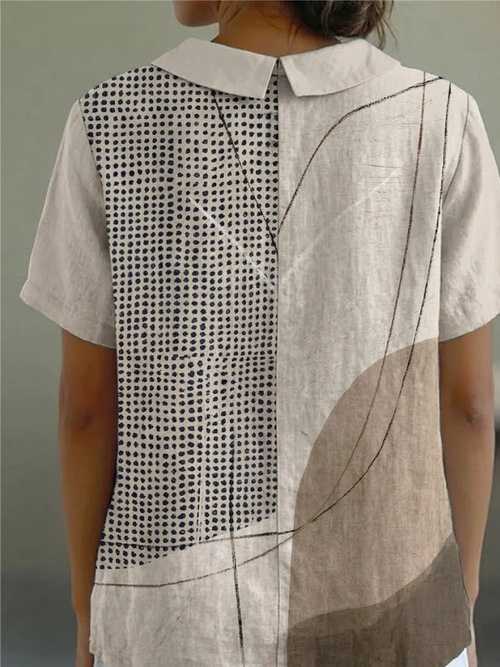 Lana | Abstract Patterned Shirt with Dots and Lines