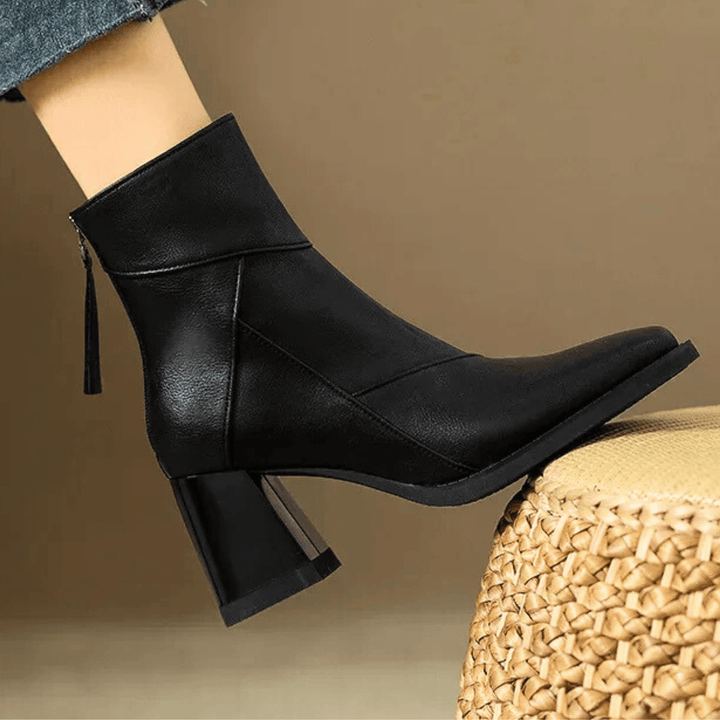 Einav - Thick Heeled British Style Ankle Boots