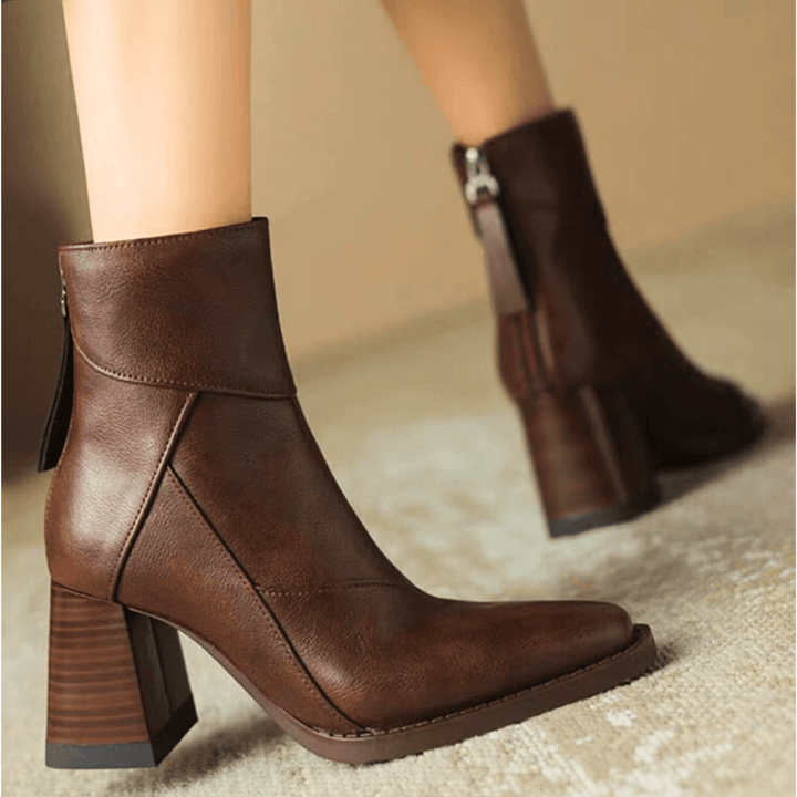 Einav - Thick Heeled British Style Ankle Boots