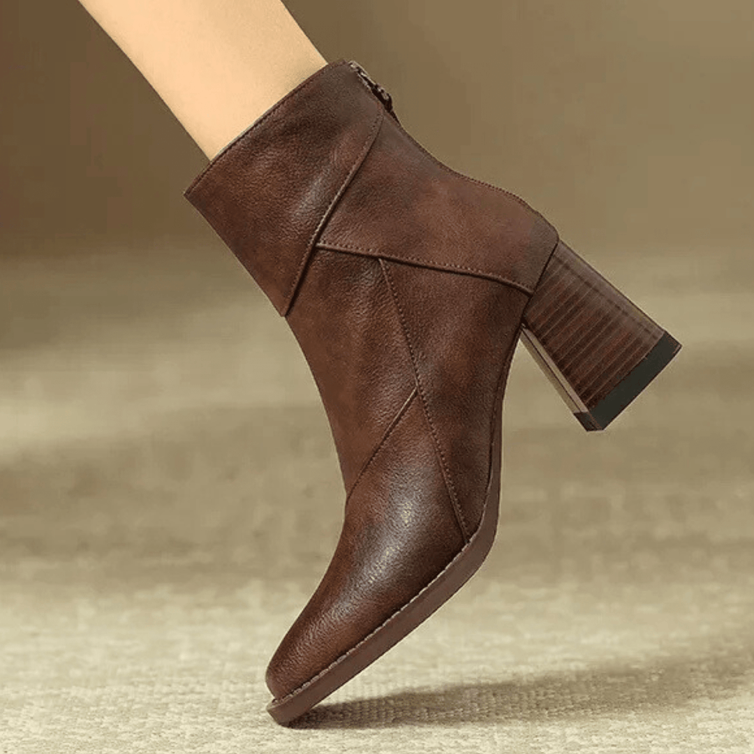 Einav - Thick Heeled British Style Ankle Boots