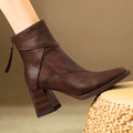 Einav - Thick Heeled British Style Ankle Boots