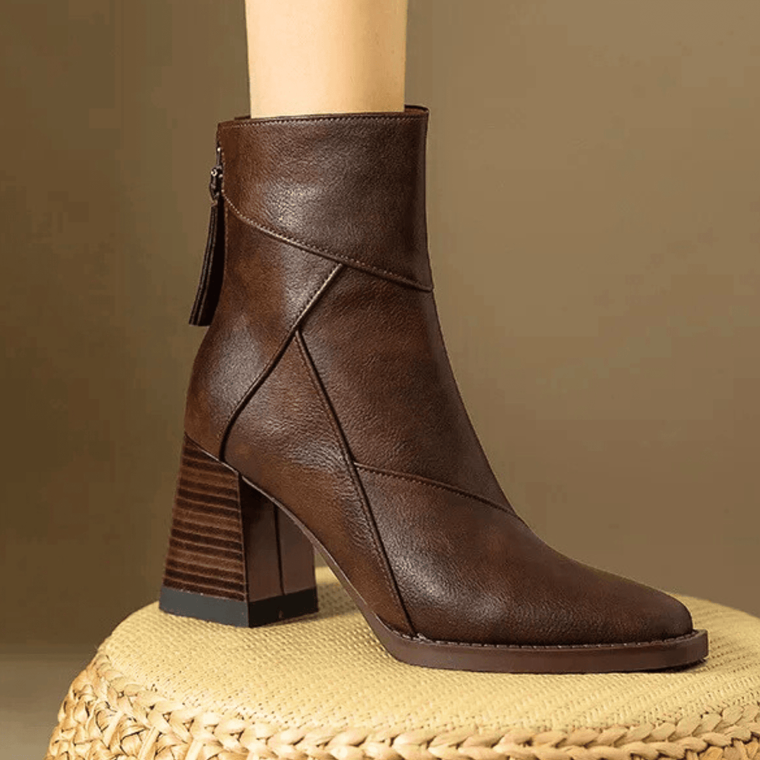 Einav - Thick Heeled British Style Ankle Boots
